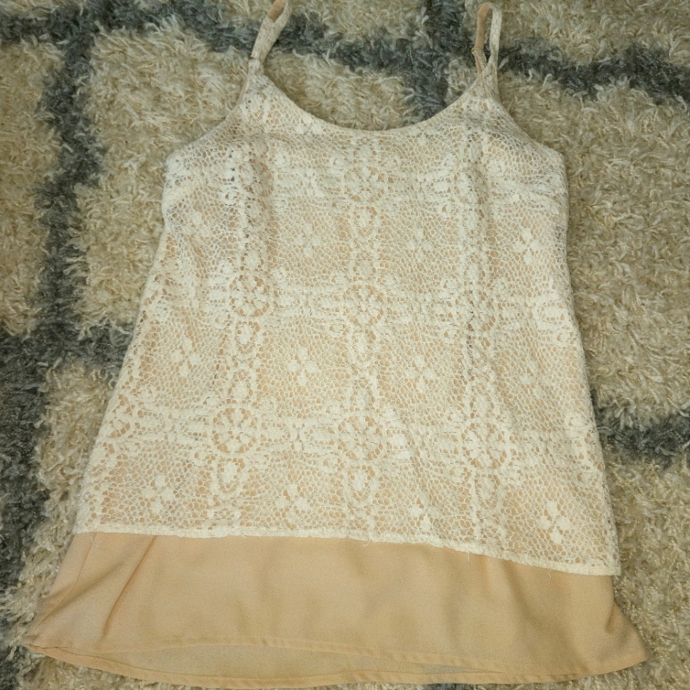 Cabi 2 layer crochet tank